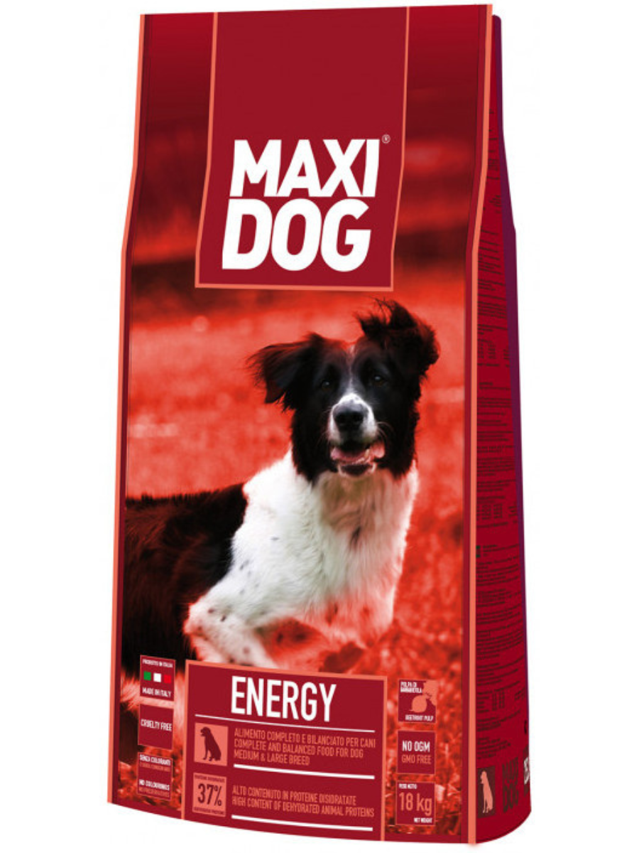 Сухой корм Maxi Dog Energy для собак всех пород c высокой активностью, мясо и курица, 18 кг