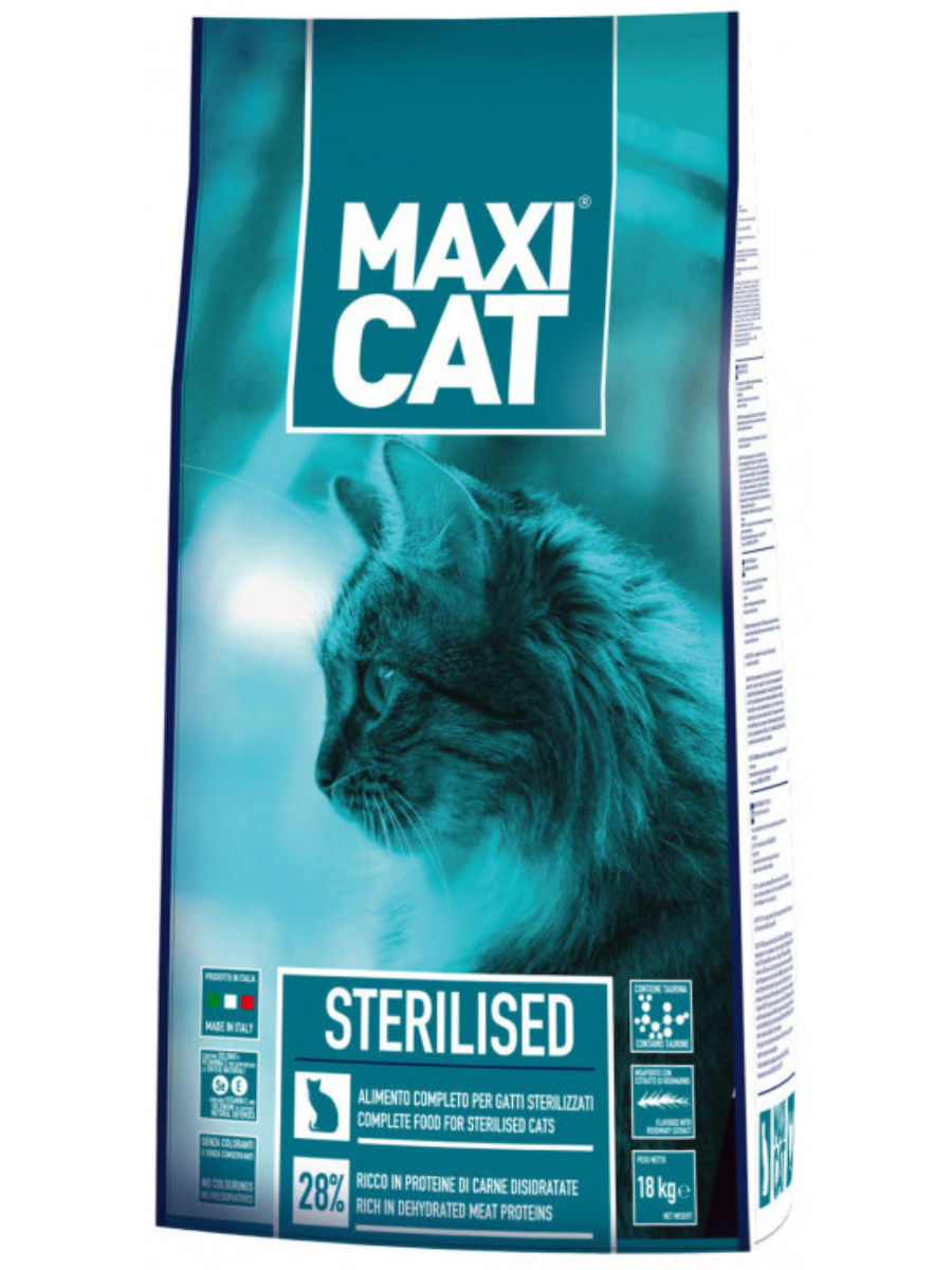 Сухой корм Maxi Cat Sterilized для стерилизованных кошек, курица, 18 кг